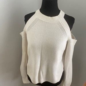 Cold shoulder knit sweater